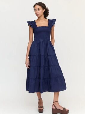 Hill House Ellie Nap Dress in Navy Crepe XS
